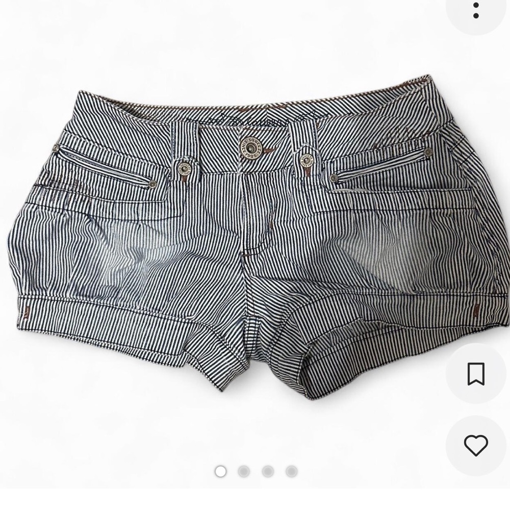 Squeeze High Waist Black and White Striped Shorts